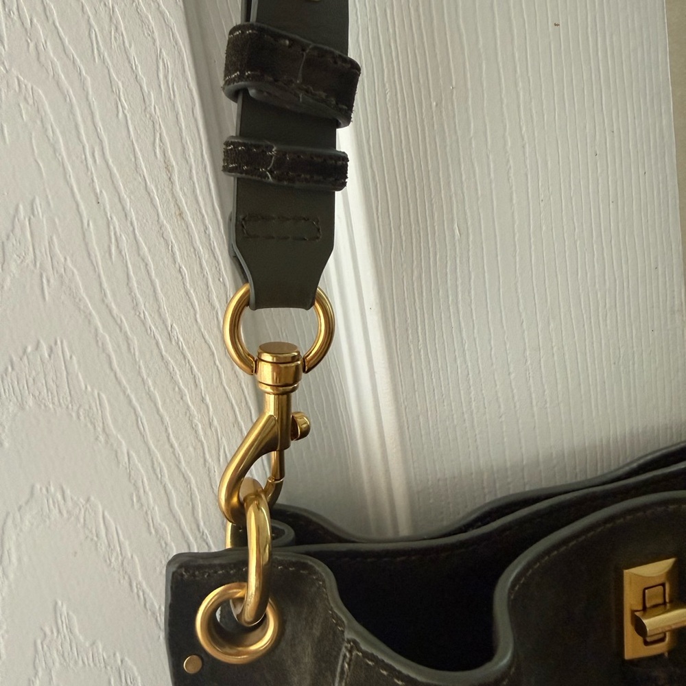 Rebecca Minkoff Elegant Olive Green Suede Shoulder Bag - Picture 11 of 11